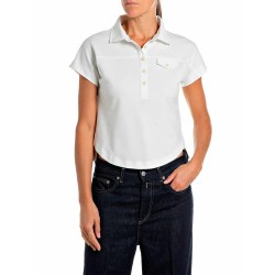 Replay W001N.000.7229FW Polo - White (Natural White) дамски,блузи,с,яка,мъжки,блузи,с,яка,replay,w001n.000.7229fw,polo,white,(natural,white)