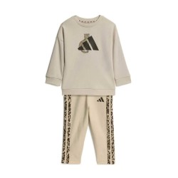 Adidas Animal 3 Stripes set - Beige (Crystal Linen / Multicolor / Dark Brown) детски,екипи,adidas,animal,3,stripes,set,beige,(crystal,linen,multicolor,dark,brown)