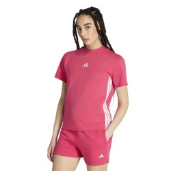 тениска,мъжки,тениски,дамски,тениски,adidas,essentials,3,stripes,cotton,short,sleeve,t,shirt,pink,(power,pink,white)