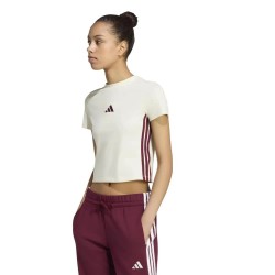 бебешка,тениска,мъжки,тениски,дамски,тениски,adidas,essentials,3,stripes,slim,baby,short,sleeve,t,shirt,white,(ivory,maroon)