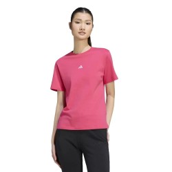 Тениска Adidas Essentials Small Logo Cotton short sleeve T-shirt - Pink (Power Pink / White) тениска,мъжки,тениски,дамски,тениски,adidas,essentials,small,logo,cotton,short,sleeve,t,shirt,pink,(power,pink,white)