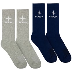 Чорапи Project x paris CH25002 long socks 2 pairs - Multicolor (Navy / Grey) чорапи,мъжки,чорапи,дамски,чорапи,project,x,paris,ch25002,long,socks,2,pairs,multicolor,(navy,grey)