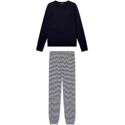 пижама,дамски,пижами,emporio,armani,ew004791,af25585,long,sleeve,pyjama,blue,(marine,cream,white,strip)