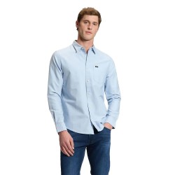 Риза с дълъг ръкав Lee Button Down Regular Fit long sleeve shirt - Blue (Halogen Crossed Cloud) риза,с,дълъг,ръкав,дамски,ризи,мъжки,ризи,lee,button,down,regular,fit,long,sleeve,shirt,blue,(halogen,crossed,cloud)