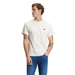 Тениска Lee Small Logo Relaxed Fit short sleeve T-shirt - White (Ecru) тениска,мъжки,тениски,дамски,тениски,lee,small,logo,relaxed,fit,short,sleeve,t,shirt,white,(ecru)
