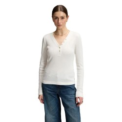 Тениска Lee Waffle Henley Slim Fit long sleeve T-shirt - White (Ecru) тениска,мъжки,тениски,дамски,тениски,lee,waffle,henley,slim,fit,long,sleeve,t,shirt,white,(ecru)