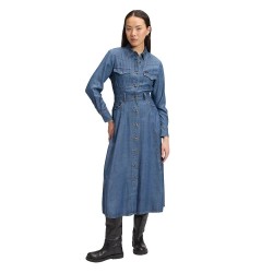Рокля Lee Western Mid Calf Regular Fit midi dress - Blue (Classic Blue) рокля,дамски,поли,и,рокли,lee,western,mid,calf,regular,fit,midi,dress,blue,(classic,blue)