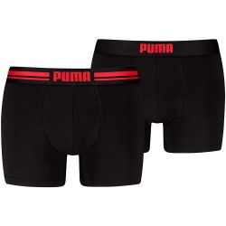 Боксерки Puma Everyday Placed Logo boxers 2 units - Black (Black / Red) боксерки,мъжко,бельо,puma,everyday,placed,logo,boxers,2,units,black,(black,red)