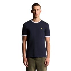 Тениска Lyle & scott Ringer short sleeve T-shirt - Blue (Dark Navy / White) тениска,мъжки,тениски,дамски,тениски,lyle,&,scott,ringer,short,sleeve,t,shirt,blue,(dark,navy,white)