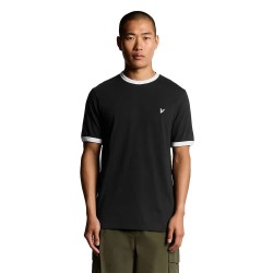 Тениска Lyle & scott Ringer short sleeve T-shirt - Black (Jet Black / White) тениска,мъжки,тениски,дамски,тениски,lyle,&,scott,ringer,short,sleeve,t,shirt,black,(jet,black,white)