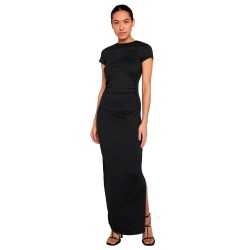 Рокля Urban classics TB8149 short sleeve long dress - Black (Black) рокля,дамски,поли,и,рокли,urban,classics,tb8149,short,sleeve,long,dress,black,(black)