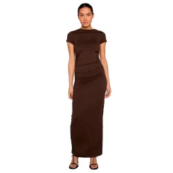 Рокля Urban classics TB8149 short sleeve long dress - Brown (Brown) рокля,дамски,поли,и,рокли,urban,classics,tb8149,short,sleeve,long,dress,brown,(brown)