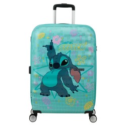American tourister Wavebreaker Disney-64L trolley bag - Green (Stitch Flower) куфари,american,tourister,wavebreaker,disney,64l,trolley,bag,green,(stitch,flower)