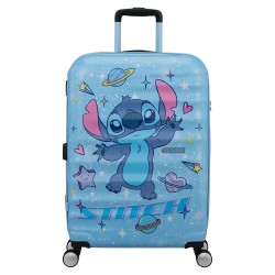 American tourister Wavebreaker Disney-64L trolley bag - Blue (Stitch Universe) куфари,american,tourister,wavebreaker,disney,64l,trolley,bag,blue,(stitch,universe)