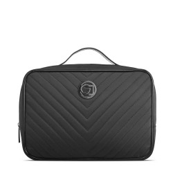 Gillian jones Traincase Black Quilted Nylon beauty accessories set - Black (Black) специфични,козметични,продукти,gillian,jones,traincase,black,quilted,nylon,beauty,accessories,set,black,(black)