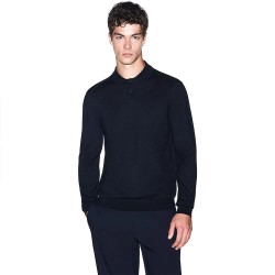 Armani exchange XM003569_AF28778 long sleeve polo - Blue (Deep Navy) дамски,блузи,с,яка,мъжки,блузи,с,яка,armani,exchange,xm003569,af28778,long,sleeve,polo,blue,(deep,navy)
