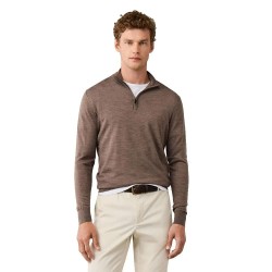 Блуза Hackett HM7000205 half zip sweater - Brown (Putty Beige) блуза,мъжки,пуловери,дамски,пуловери,hackett,hm7000205,half,zip,sweater,brown,(putty,beige)