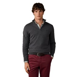 Блуза Hackett HM7000315 half zip sweater - Grey (Charcoal Grey) блуза,мъжки,пуловери,дамски,пуловери,hackett,hm7000315,half,zip,sweater,grey,(charcoal,grey)