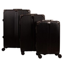 William martin Navigator 45/72/108L trolley bag 3 units - Black (Black / Brown) куфари,william,martin,navigator,45,72,108l,trolley,bag,3,units,black,(black,brown)