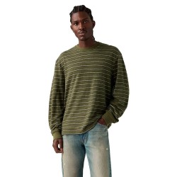 Тениска Levi´s ® Authentic long sleeve T-shirt - Green (Olive Night Stripe) тениска,мъжки,тениски,дамски,тениски,levi´s,®,authentic,long,sleeve,t,shirt,green,(olive,night,stripe)