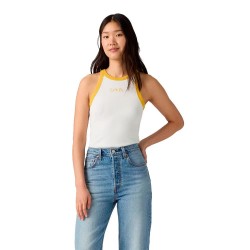 Тениска Levi´s ® Essential Racer sleeveless T-shirt - White (Egret / Spicy Mustard) тениска,мъжки,тениски,дамски,тениски,levi´s,®,essential,racer,sleeveless,t,shirt,white,(egret,spicy,mustard)
