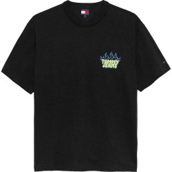 тениска,мъжки,тениски,дамски,тениски,tommy,jeans,bubble,flame,short,sleeve,t,shirt,black,(black)