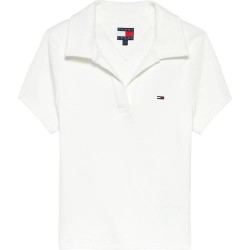 Дънки Tommy jeans DW0DW22326 short sleeve polo - White (Ecru) дънки,дамски,блузи,с,яка,мъжки,блузи,с,яка,tommy,jeans,dw0dw22326,short,sleeve,polo,white,(ecru)