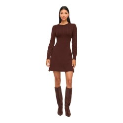 Рокля Vila Kerry long sleeve short dress - Brown (Coffee Bean) рокля,дамски,поли,и,рокли,vila,kerry,long,sleeve,short,dress,brown,(coffee,bean)