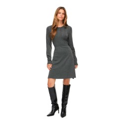 Рокля Vila Kerry long sleeve short dress - Grey (Dark Grey Melange) рокля,дамски,поли,и,рокли,vila,kerry,long,sleeve,short,dress,grey,(dark,grey,melange)