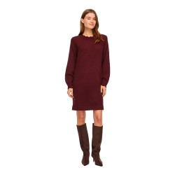 рокля,дамски,поли,и,рокли,vila,nikolina,long,sleeve,short,dress,red,(port,royale,detail,melange)