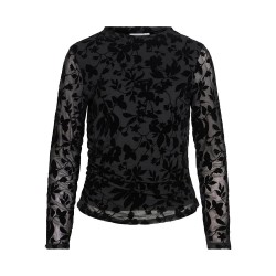 Тениска Vila Rikke long sleeve T-shirt - Black (Black Beauty / AOP Flock Flower) тениска,мъжки,тениски,дамски,тениски,vila,rikke,long,sleeve,t,shirt,black,(black,beauty,aop,flock,flower)