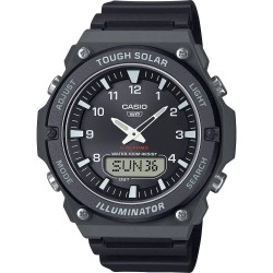 Часовник Casio AQ-S820 46.6mm 10ATM Solar Quartz Analog-Digital watch - Silver (Black / Black / Resin) часовник,часовници,casio,aq,s820,46.6mm,10atm,solar,quartz,analog,digital,watch,silver,(black,black,resin)