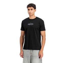 Тениска Alpha industries Foam ML short sleeve T-shirt - Black (Black) тениска,мъжки,тениски,дамски,тениски,alpha,industries,foam,ml,short,sleeve,t,shirt,black,(black)