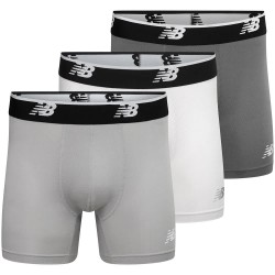 Боксерки New balance Mesh 5´´ boxers 3 units - White / Grey (Grey) боксерки,мъжко,бельо,new,balance,mesh,5´´,boxers,3,units,white,grey,(grey)
