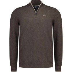 блуза,мъжки,пуловери,дамски,пуловери,nza,new,zealand,26fn465,half,zip,sweater,brown,(light,brown,melange)