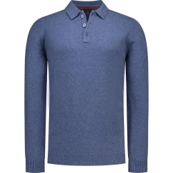 Nza new zealand 26HN287 long sleeve polo - Blue (Capri Blue Melange) дамски,блузи,с,яка,мъжки,блузи,с,яка,nza,new,zealand,26hn287,long,sleeve,polo,blue,(capri,blue,melange)