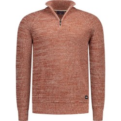 блуза,мъжки,пуловери,дамски,пуловери,nza,new,zealand,26hn472,half,zip,sweater,orange,(rusty,orange,melange)
