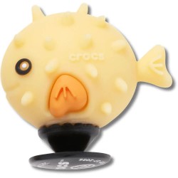 обувни,аксесоари,jibbitz,3d,uv,changing,puffer,fish,charm,yellow