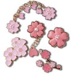 Jibbitz Blooming Cherry Blossom charm 5 units - Pink обувни,аксесоари,jibbitz,blooming,cherry,blossom,charm,5,units,pink