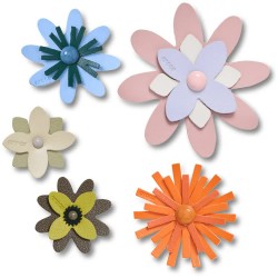 Jibbitz Faux Leather Floral charm 5 units - Multicolor обувни,аксесоари,jibbitz,faux,leather,floral,charm,5,units,multicolor