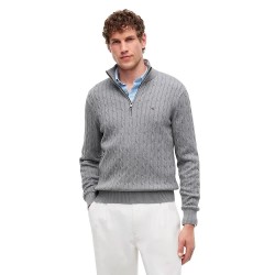 блуза,мъжки,пуловери,дамски,пуловери,tommy,hilfiger,classic,cable,half,zip,sweater,grey,(medium,grey,heather)