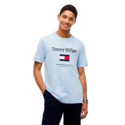 тениска,мъжки,тениски,дамски,тениски,tommy,hilfiger,embroidery,flag,short,sleeve,t,shirt,blue,(sky,blue,with,aop)