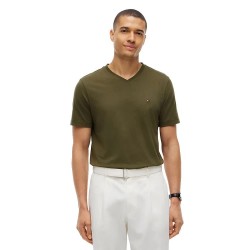 тениска,мъжки,тениски,дамски,тениски,tommy,hilfiger,essential,short,sleeve,v,neck,t,shirt,green,(huntsman,green,ivory,petal)