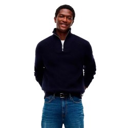 Блуза Tommy hilfiger Fisherman half zip sweater - Blue (Navy Blue / Navy Blue) блуза,мъжки,пуловери,дамски,пуловери,tommy,hilfiger,fisherman,half,zip,sweater,blue,(navy,blue,navy,blue)