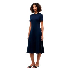 рокля,дамски,поли,и,рокли,tommy,hilfiger,interlock,f&f,short,sleeve,midi,dress,blue,(dark,night,navy)