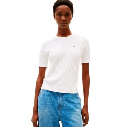 тениска,мъжки,тениски,дамски,тениски,tommy,hilfiger,ww0ww41787,short,sleeve,t,shirt,white,(ecru)