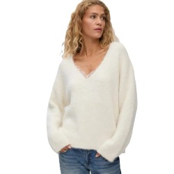 Блуза Vero moda Berry Lace v neck sweater - White (Birch / Detail Birch Lace) блуза,мъжки,пуловери,дамски,пуловери,vero,moda,berry,lace,v,neck,sweater,white,(birch,detail,birch,lace)