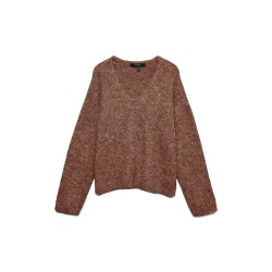 Блуза Vero moda Berry v neck sweater - Brown (Cocoa Brown / Detail 4109) блуза,мъжки,пуловери,дамски,пуловери,vero,moda,berry,v,neck,sweater,brown,(cocoa,brown,detail,4109)
