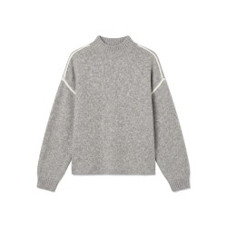 блуза,мъжки,пуловери,дамски,пуловери,vero,moda,boom,high,neck,sweater,grey,(light,grey,melange,detail,birch,contrast)