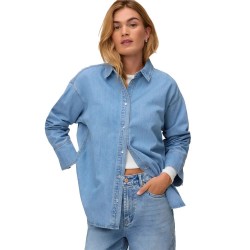 Риза с дълъг ръкав Vero moda Paula Oversized long sleeve shirt - Blue (Light Blue Denim) риза,с,дълъг,ръкав,дамски,ризи,мъжки,ризи,vero,moda,paula,oversized,long,sleeve,shirt,blue,(light,blue,denim)